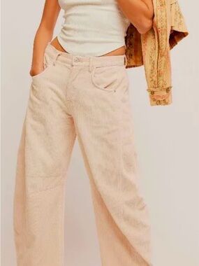 We The Free Cream Wide-Leg Corduroy Pants